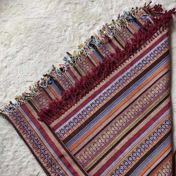 𝅺KILIM 68” Square. Lovely Bright Colors. - Picture 3 of 6